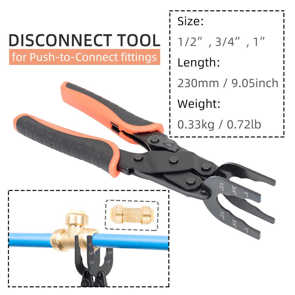 🏆55K+ SOLD🔧Sizes 1/2", 3/4", 1" Disconnect Pliers - For Removing Brass Push-In, Push-In Connections