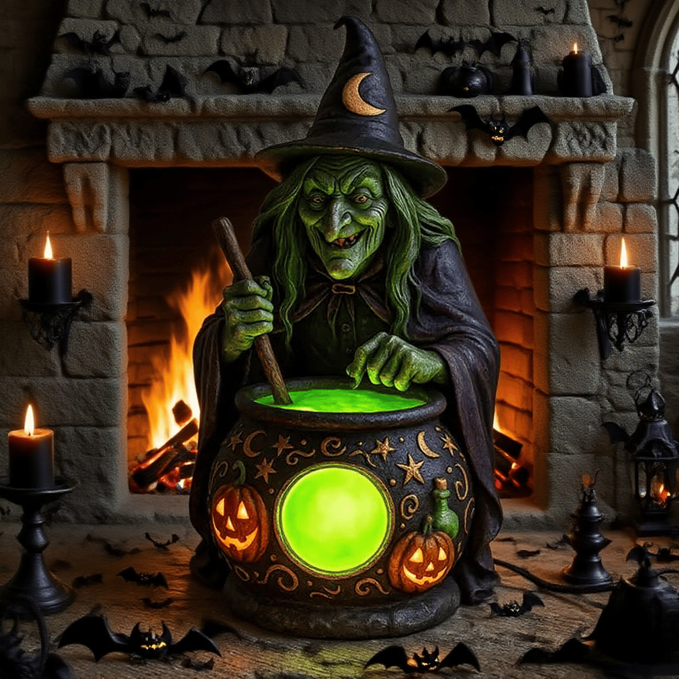 🏆Flash Sale⚡ 50K+ SOLD! 🧙♀️Halloween Witch Cauldron Lamp
