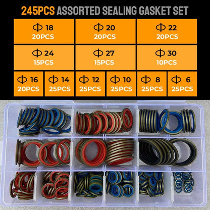 🔥2025 New Arrival🔥100pcs/ 245pcs Assorted Sealing Gasket Set