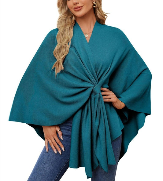 🔥Elegant Shawl Wraps Soft Open Front Poncho Sweater