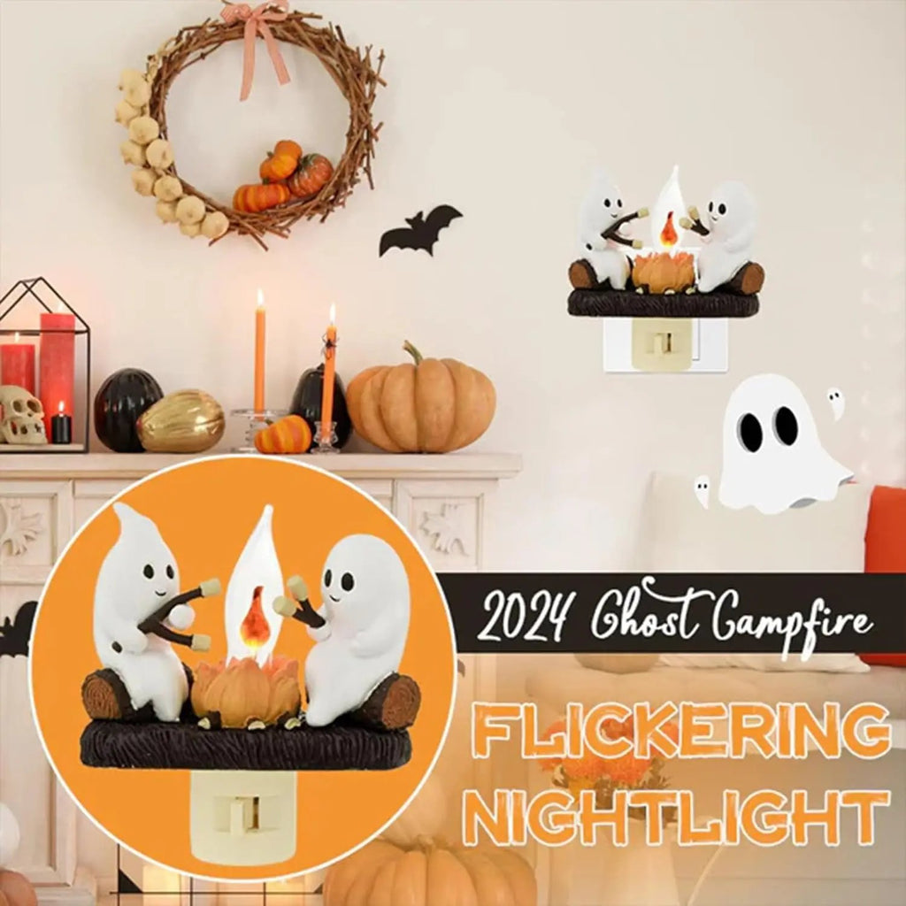 🎃👻Halloween Sale🎃👻 Ghost Campfire Night Light – Spooky Glow, Cozy Vibes