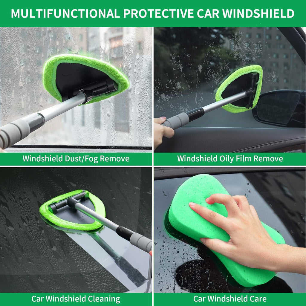 🔥🔥Microfiber Car Windshield Cleaning Tool with Extendable Handle