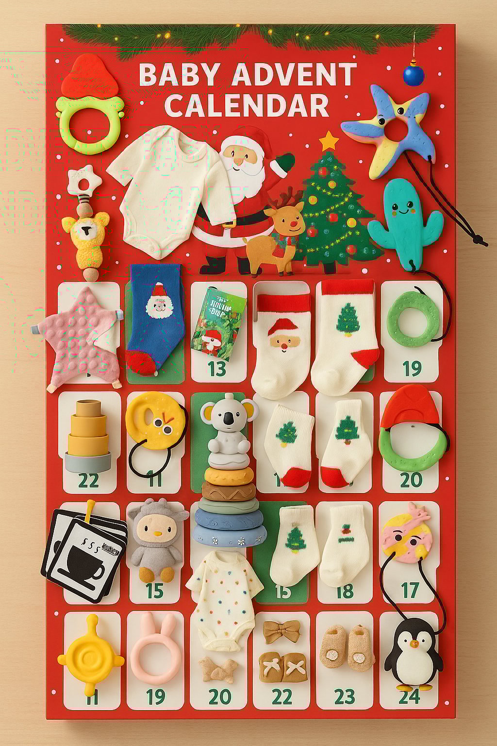 🎄 Baby’s First Christmas Countdown Box – 25 Days of Adorable Surprises!