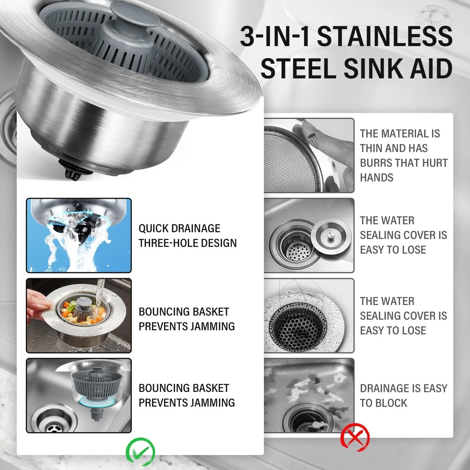 Bounce Core Drain Strainer – The Sink Saver Your Kitchen’s Been Waiting For | Bundle Offer