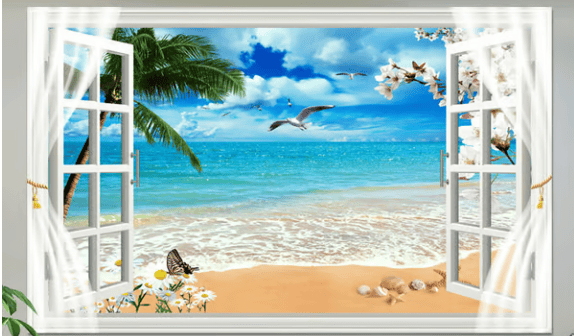 🌸🌸  3D Waterproof And Anti-Fouling Wall Landscape Painting