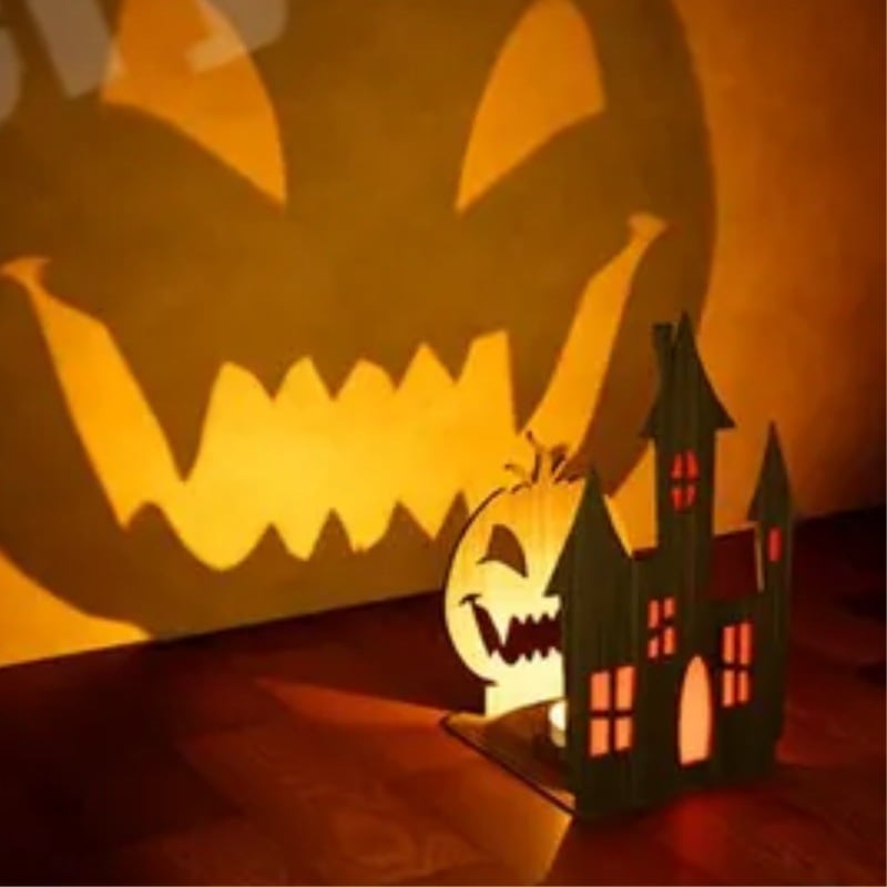 🎃 Pumpkin Face Shadow Candle Holder 👻