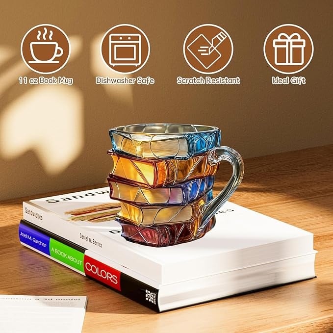 🌈Painted Book Mug Novelty Coffee Mugs