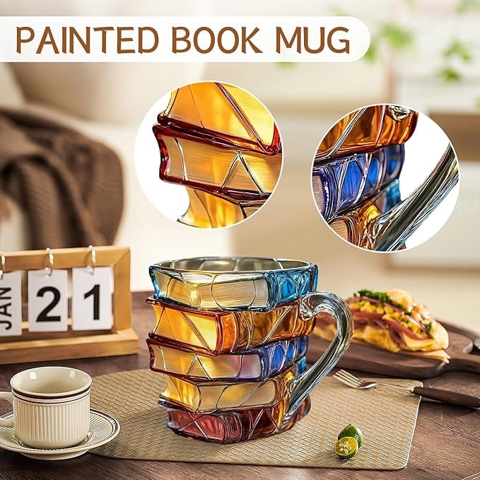 🌈Painted Book Mug Novelty Coffee Mugs