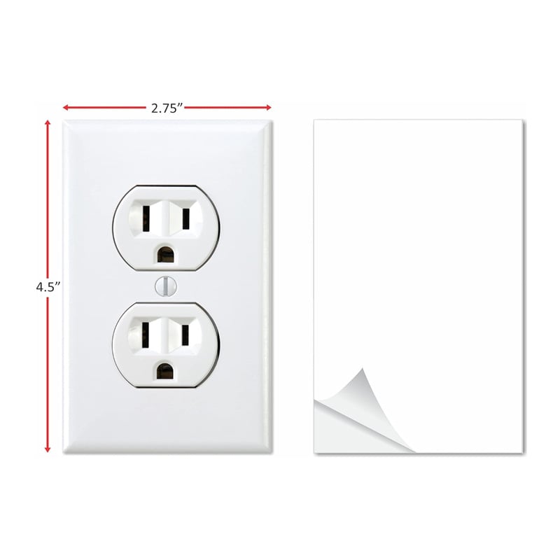 Fake power outlet prank wall decal – funny office gag sticker(1 set of 4 styles)