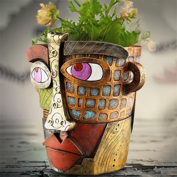 🔥😍 Handmade  Brutalist Abstract Beauty Face Flower Pot