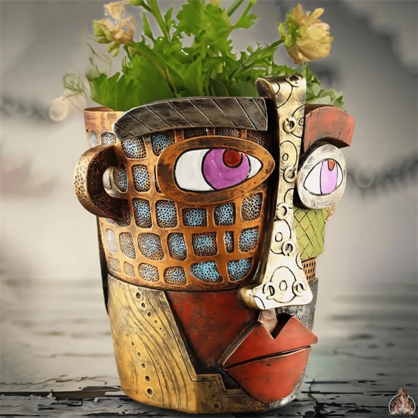 🔥😍 Handmade  Brutalist Abstract Beauty Face Flower Pot