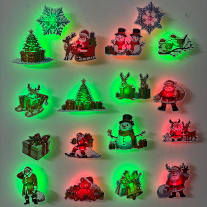 🎄 Christmas 3D Glowing Wall Decals – Light Up Your Holidays!