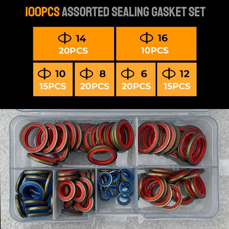 🔥2025 New Arrival🔥100pcs/ 245pcs Assorted Sealing Gasket Set
