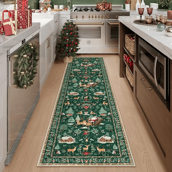 🎄Soft Christmas Tree Santa Claus Carpet Runner