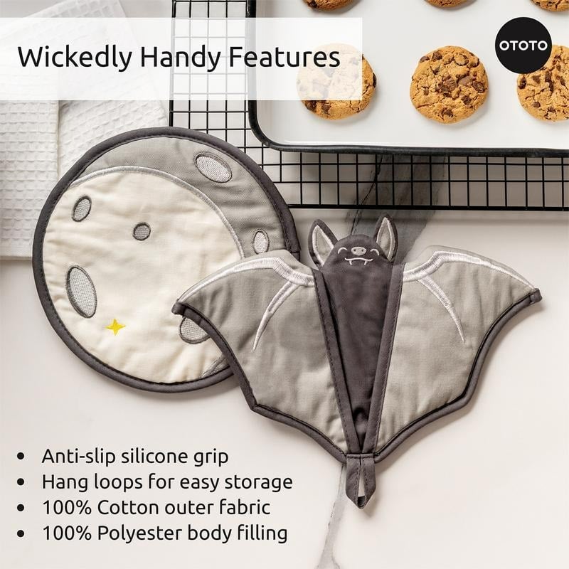 🦇 Batlicious Oven Mitt & Pot Holder Set