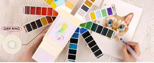 🔥LAST DAY 49% OFF - 👨‍🎨Foldable Watercolor Painting Set (🎨56 Colors)