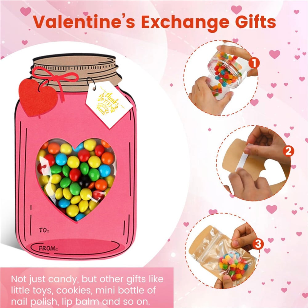 🔥2025 New Arrival🔥 - 💖Mason Jar Happy Valentines Day Cards🍬