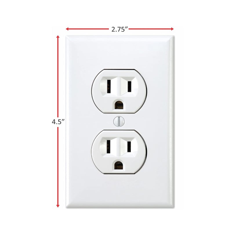 Fake power outlet prank wall decal – funny office gag sticker(1 set of 4 styles)