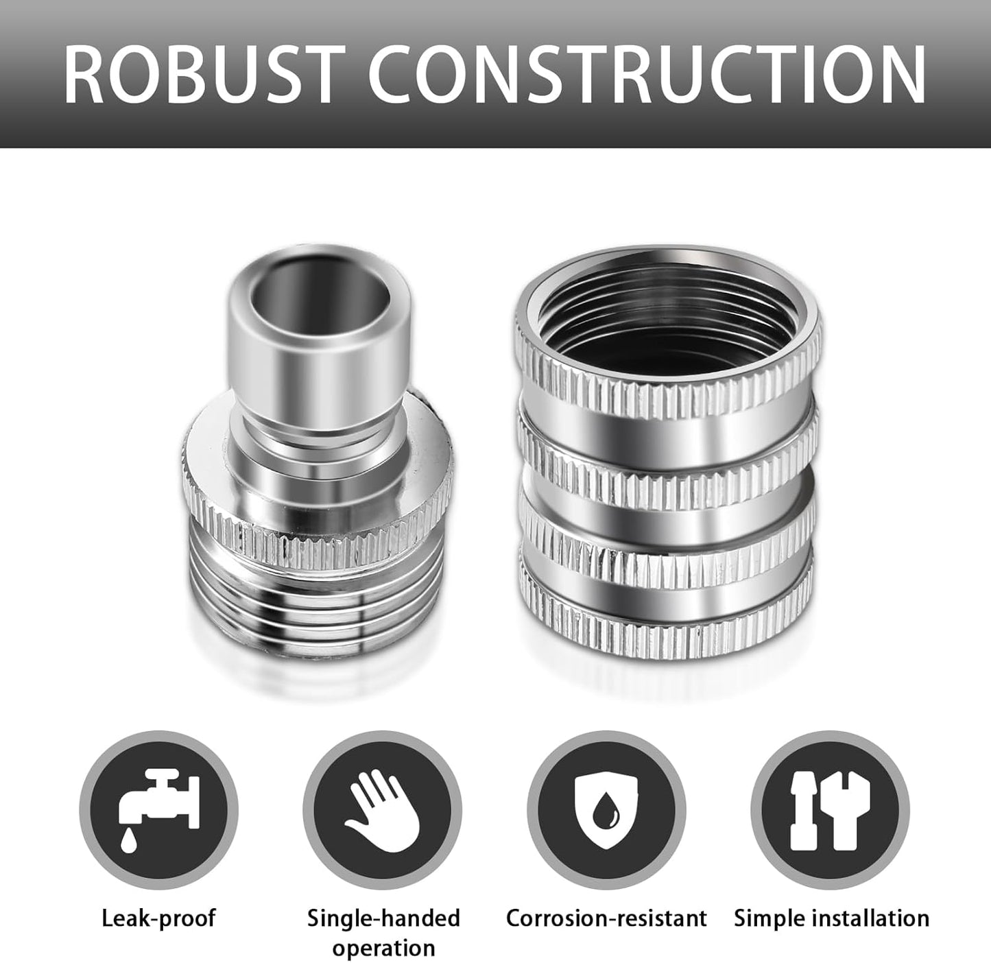 ⚡BUY 2 GET 1 FREE 💧Stainless Steel Garden Hose Quick Connect Fittings Set