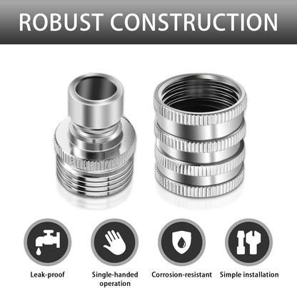 ⚡BUY 2 GET 1 FREE 💧Stainless Steel Garden Hose Quick Connect Fittings Set