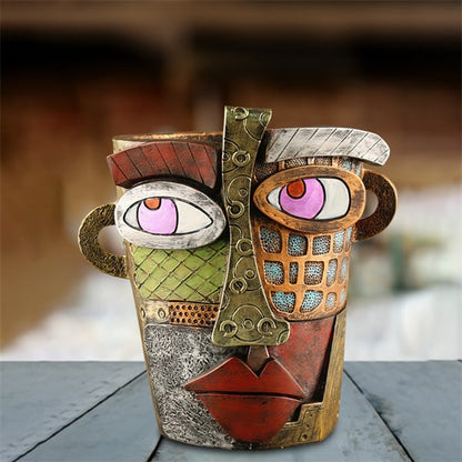 🔥😍 Handmade  Brutalist Abstract Beauty Face Flower Pot