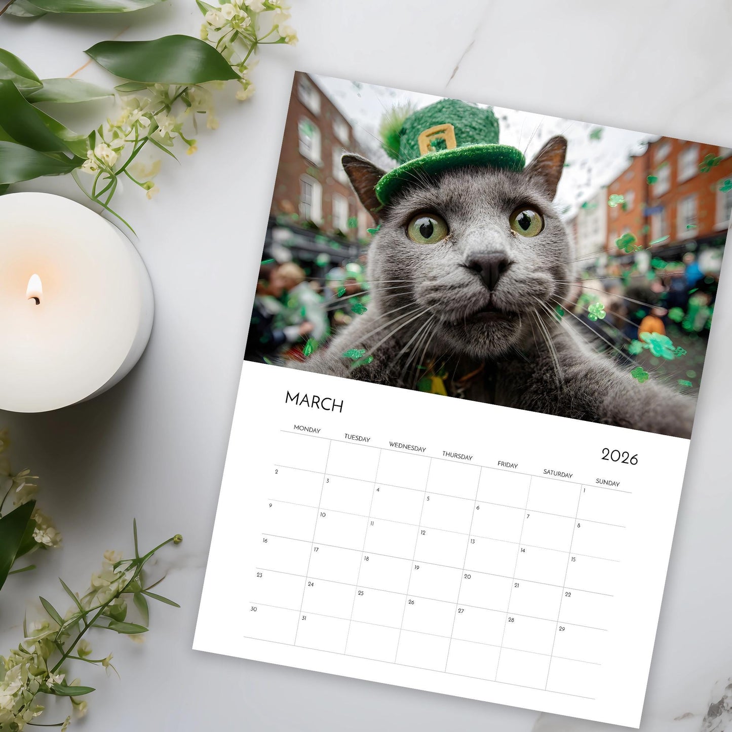 🌲2026 Fun Cat Calendar from Around the World - 🎅Christmas Gift for Cat Lovers, Animal Humor Novelty Gifts🐈