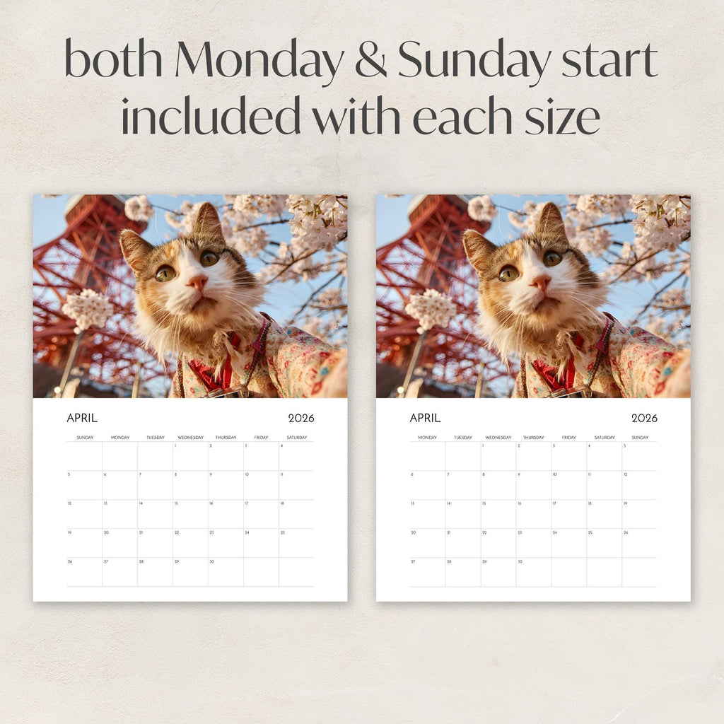 🌲2026 Fun Cat Calendar from Around the World - 🎅Christmas Gift for Cat Lovers, Animal Humor Novelty Gifts🐈
