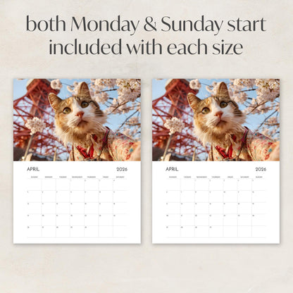 🌲2026 Fun Cat Calendar from Around the World - 🎅Christmas Gift for Cat Lovers, Animal Humor Novelty Gifts🐈