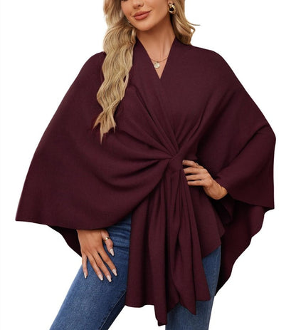 🔥Elegant Shawl Wraps Soft Open Front Poncho Sweater