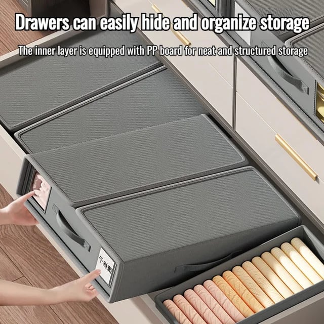 🔥2025 New Arrival 🔥Folding clothing storage box drawer organizer fourpiece bedding storage