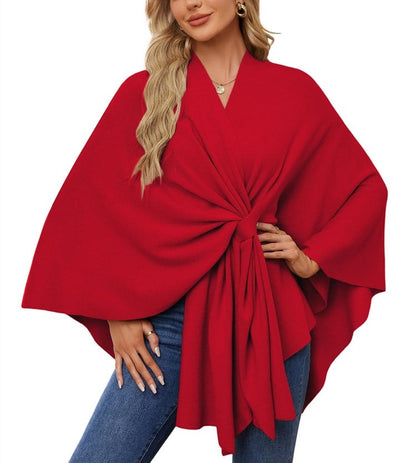 🔥Elegant Shawl Wraps Soft Open Front Poncho Sweater