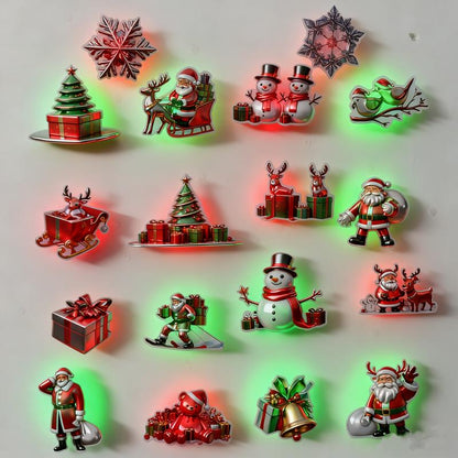 🎄 Christmas 3D Glowing Wall Decals – Light Up Your Holidays!