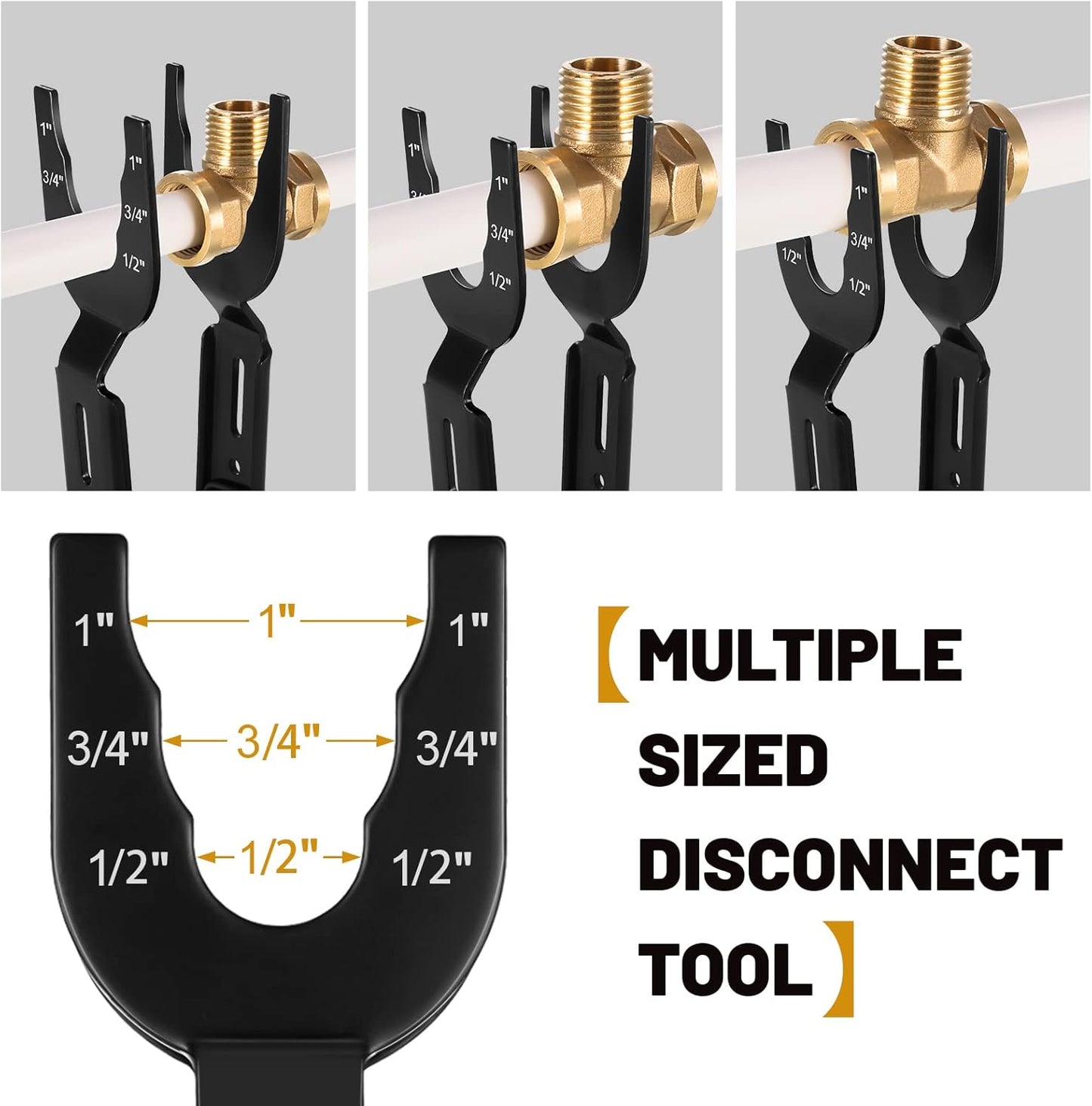 🏆55K+ SOLD🔧Sizes 1/2", 3/4", 1" Disconnect Pliers - For Removing Brass Push-In, Push-In Connections
