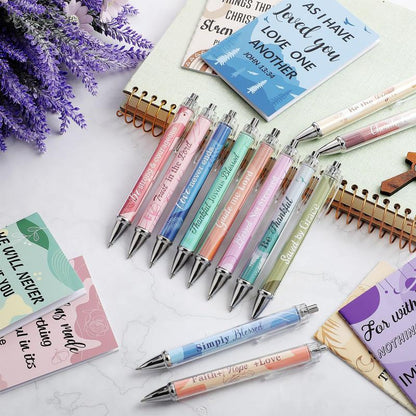 ✝️Christian Gifts Set: Motivational Pens & Bible Verse Notebooks – Inspire Your Faith Journey🌸