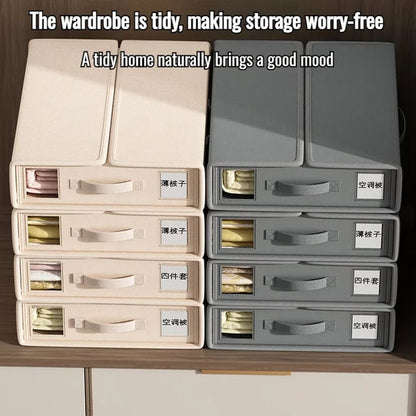 🔥2025 New Arrival 🔥Folding clothing storage box drawer organizer fourpiece bedding storage