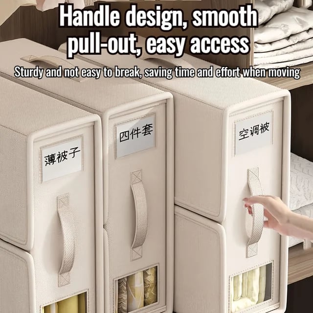 🔥2025 New Arrival 🔥Folding clothing storage box drawer organizer fourpiece bedding storage