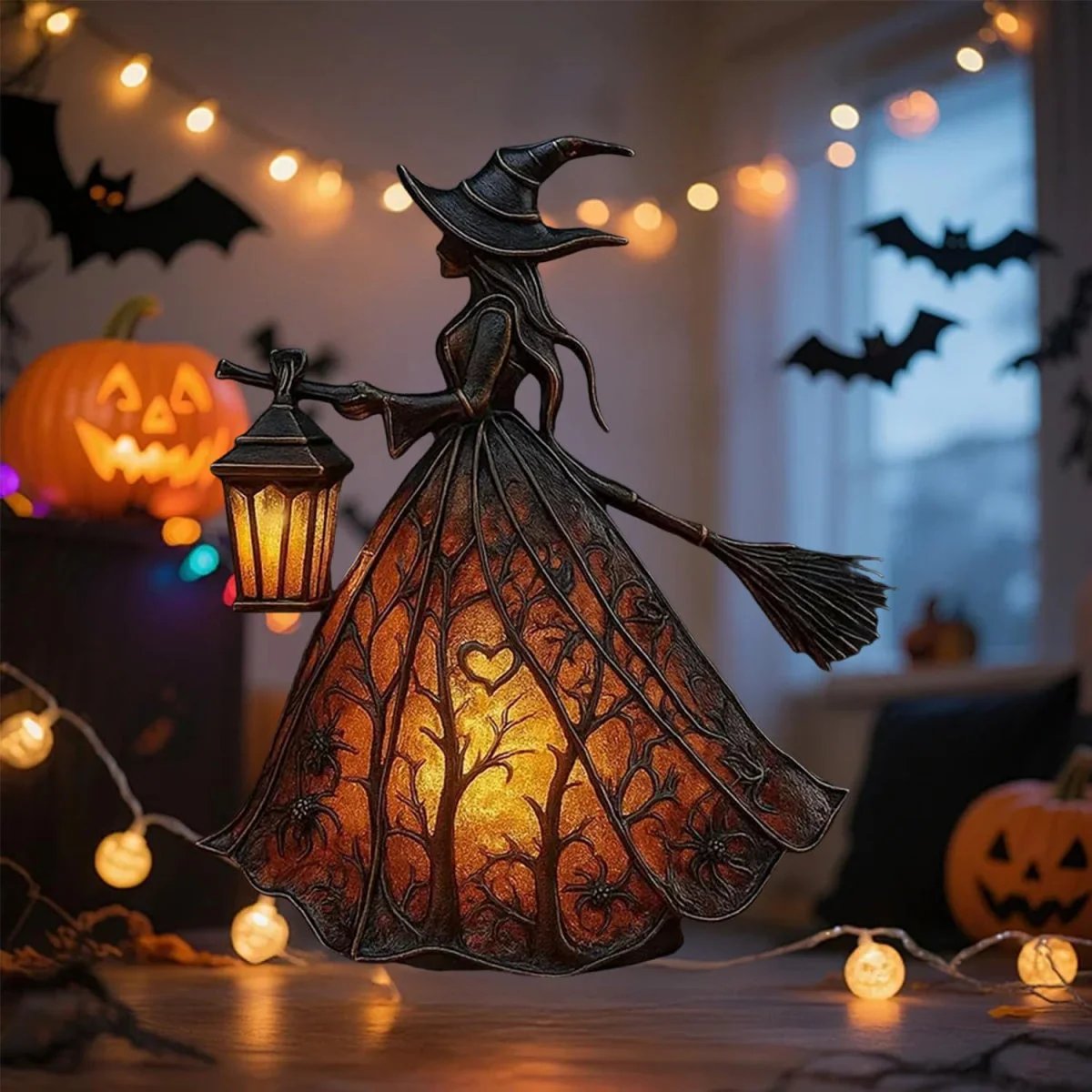 🧹✨ Light Up Your Halloween with the Witch Lamp