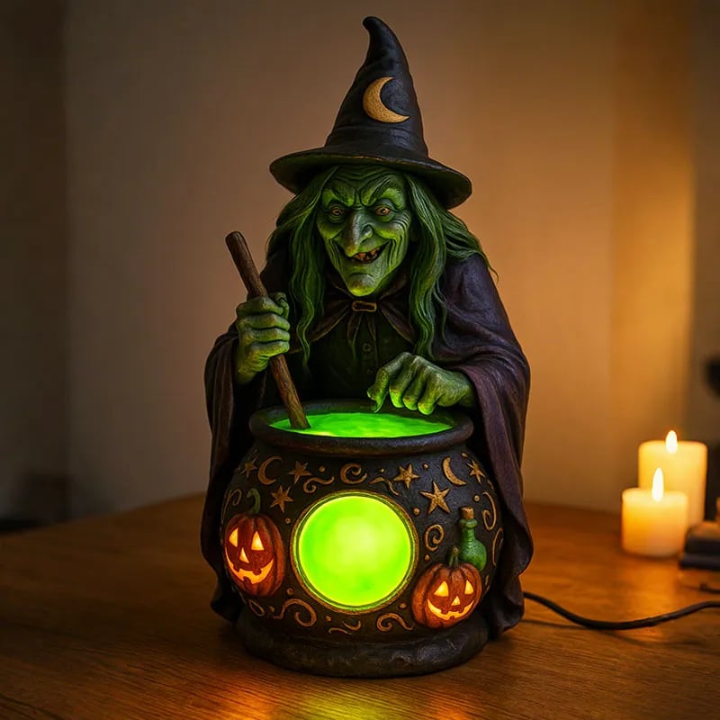 🏆Flash Sale⚡ 50K+ SOLD! 🧙‍♀️Halloween Witch Cauldron Lamp