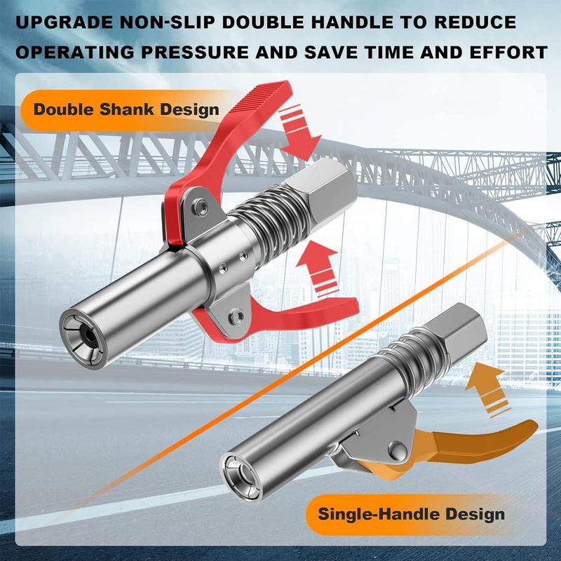 🔥2025 New Arrival🔥Leaking-proof Grease Tools Coupler, 12000PSI High Pressure Lubricating Oil Nozzle Accessory Compatible with 0.32 Cm Npt Lubricating Oil Nozzle