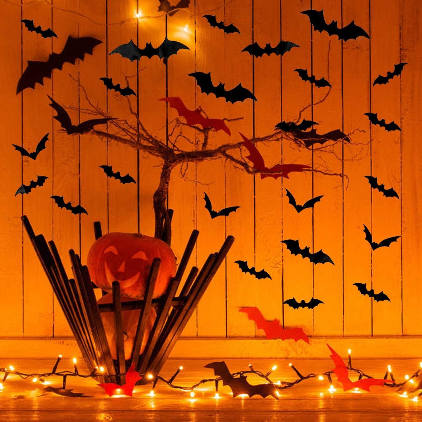 🦇Bats Wall Decor Stickers - Halloween Decoration Stickers for Home Decor (12 Pcs/ Pack)