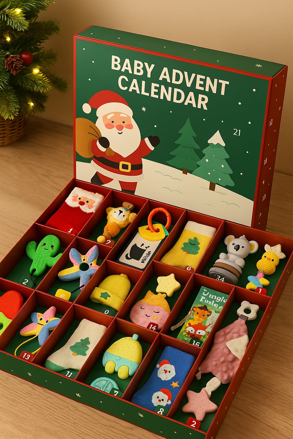 🎄 Baby’s First Christmas Countdown Box – 25 Days of Adorable Surprises!