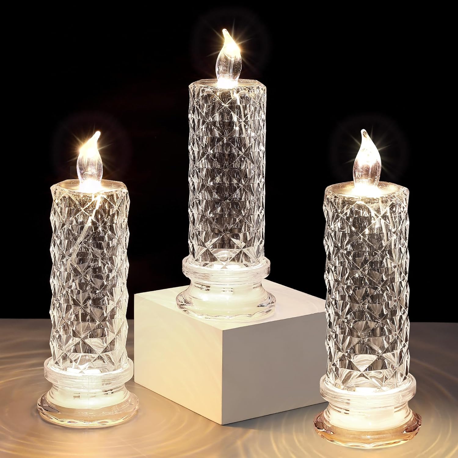 🏆 75K+ SOLD! 💎🌹 Rose Crystal Diamond Candle Light – Diamond-Like Shine, Romantic Vibes & Timeless Elegance ✨