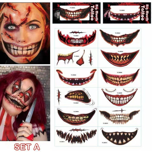 🔥Get ready for the upcoming Halloween!-🎃Halloween Prank Makeup Temporary Tattoo😈Realistic & Easy To Remove